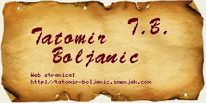 Tatomir Boljanić vizit kartica